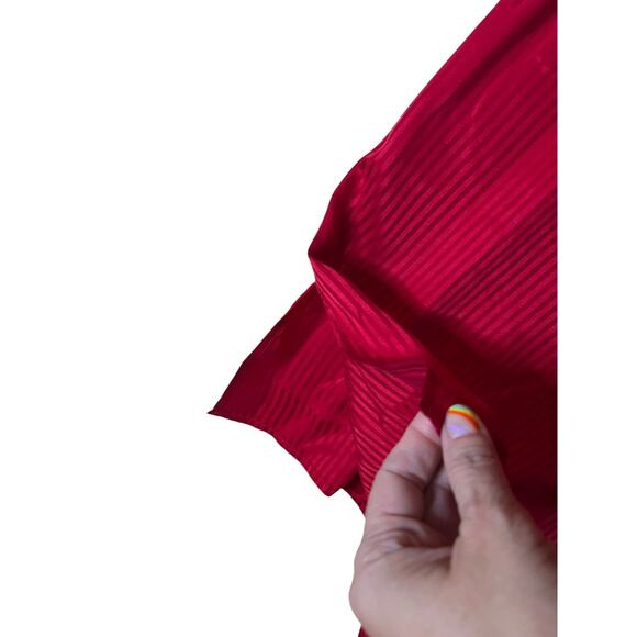 Bob Mackie 100% Silk Classic Red Blouse Embroidered Jacquard Stripes Large NEW - Picture 3 of 9